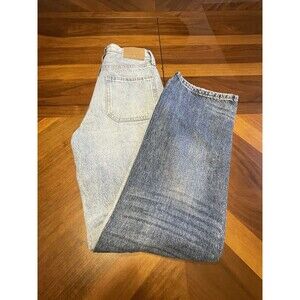 Aeropostale 90s Baggy Carpenter Womens 00 2 Tone Blue Denim Jeans 25X32 Skater